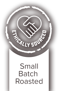 Small batch roasted badge